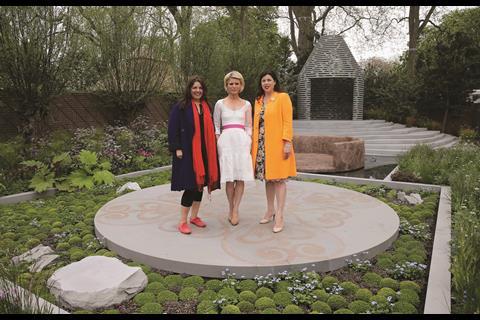 B&Q’s celebrity ambassador Kirstie Allsopp posed alongside actress Emilia Fox and gardener Jinny Blom